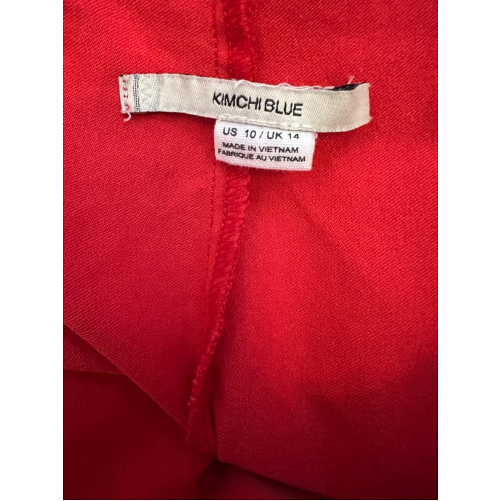 Kimchi Blue Red Wide Leg Pants High Rise Retro Y2K Statement Trousers 10 - Picture 10 of 11